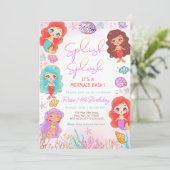 Invitation Mermaid Bash sous la mer Anniversaire (Debout devant)