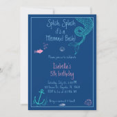 Invitation Mermaid Bash Splish Splash Pool Fête Anniversaire (Devant)