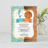 Invitation Mermaid & Basketball Joint Boy Girl Anniversaire (Debout devant)