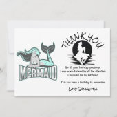 Invitation Mermaid Blue Anniversaire Merci (Devant)