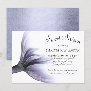 Invitation Mermaid Chic Dusty Lavender Purple Sweet sixteen