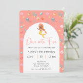 Invitation Mermaid Dive En Cinq Anniversaire Photo (Debout devant)