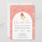 Invitation Mermaid Dive En Cinq Anniversaire Photo (Devant)