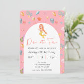 Invitation Mermaid Dive En Cinq Anniversaire Photo (Debout devant)