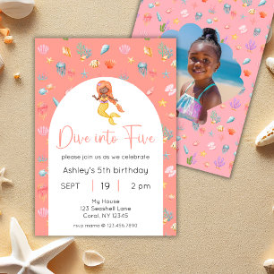 Invitation Mermaid Dive En Cinq Anniversaire Photo