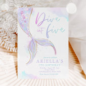 Invitation Mermaid Dive into Five 5th Birday Party