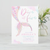 Invitation Mermaid Dive into Five 5th Birday Party (Debout devant)