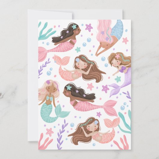 Invitation Mermaid Dive into Five Pool Party 5e anniversaire (Dos)