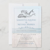 Invitation Mermaid Et Dolphin Beach Mariage (Devant)