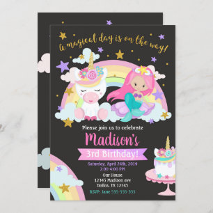Invitation Mermaid et l'invitation magique d'anniversaire de 