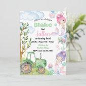 Invitation Mermaid Farm Birthday, Sibling Party, Double Birth (Debout devant)