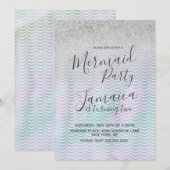 Invitation Mermaid Faux Parties scintillant échelles fête d'a (Devant / Derrière)