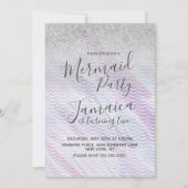 Invitation Mermaid Faux Parties scintillant échelles violet A (Devant)