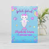Invitation Mermaid Funny Kitty Purr femme de ménage Piscine f (Debout devant)