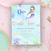 Mermaid Girl Dive In Five 5th Birthday Party