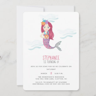 Invitation Mermaid Glam fête d'anniversaire