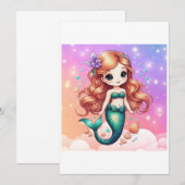 Invitation mermaid illustration (Devant / Derrière)