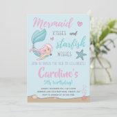 Invitation Mermaid Kisses Starfish Souhaite n'importe quel âg (Debout devant)