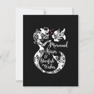 Invitation Mermaid Kisses Starfish Wishes Mandala Mermai Swim