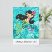 Invitation Mermaid Life B Enveloppes blanches standard inclus (Debout devant)