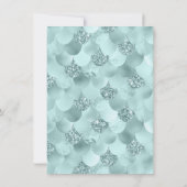 Invitation Mermaid Luxe | Monnaie de mer Green Aqua Douche (Dos)