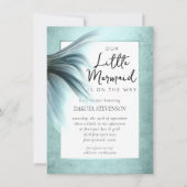 Invitation Mermaid Luxe | Monnaie de mer Green Aqua Douche (Devant)