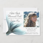 Invitation Mermaid Luxe | Monnaie de mer vert éclaboussure (Devant)