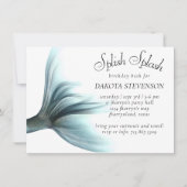 Invitation Mermaid Luxe | Monnaie de mer vert éclaboussure (Devant)