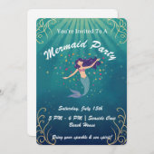 Invitation Mermaid Magic Birthday Invite (Devant / Derrière)