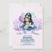 Invitation Mermaid Magique fête d'anniversaire (Devant)