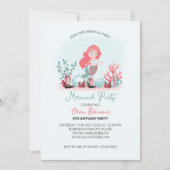 Invitation Mermaid Magique Princesse Anniversaire (Devant)