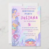 Invitation Mermaid magique sous la mer fille fête d'anniversa (Devant)
