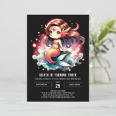 Invitation Mermaid Magique Whimsical Anniversaire (Debout devant)