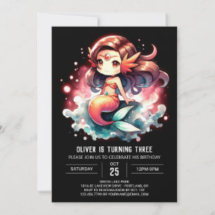 Invitation Mermaid Magique Whimsical Anniversaire