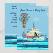 Invitation Mermaid Mission Hot Air Balloat Mariage (Devant / Derrière)