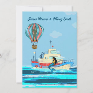 Invitation Mermaid Mission Hot Air Balloat Mariage