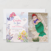 Invitation Mermaid Oneder Sea 1st Birthday Party Photo (Devant)