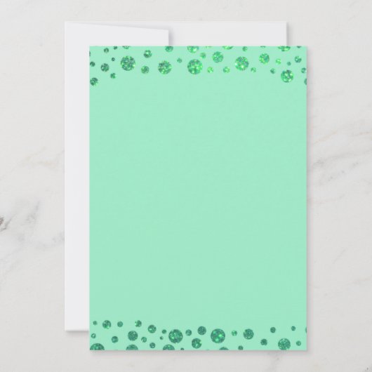 Invitation Mermaid Parties scintillant verte Confetti frontiè (Dos)