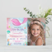 Invitation Mermaid Photo 1er 2e 3e 4e anniversaire (Debout devant)