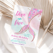 Invitation Mermaid Pink Purple 5e anniversaire