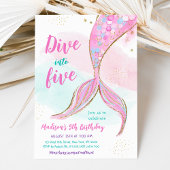 Invitation Mermaid Pink Purple 5e anniversaire