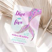 Invitation Mermaid Pink Purple 5e anniversaire