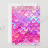 Invitation Mermaid Pool mer Party Pink anniversaire lumineux (Dos)