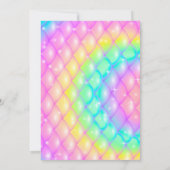 Invitation Mermaid Pool mer Party Pink anniversaire lumineux (Dos)