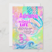 Invitation Mermaid Pool Parties scintillant à étincelle rose (Devant)