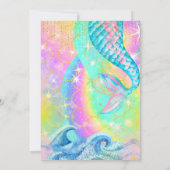 Invitation Mermaid Pool Parties scintillant à étincelle rose (Dos)