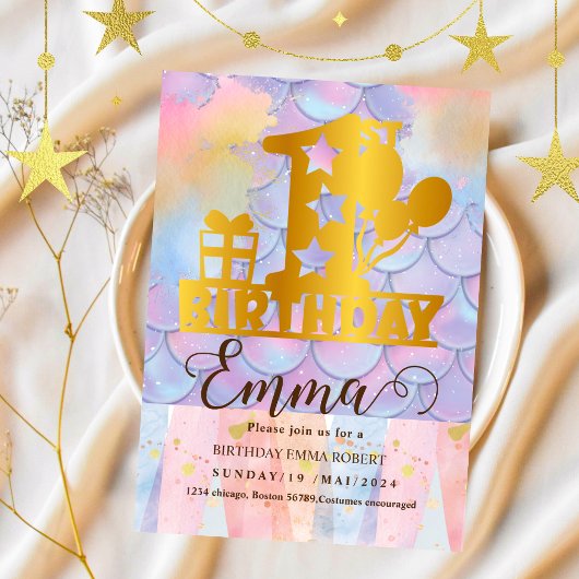 Invitation Mermaid Pool Party Pink Mermaid un anniversaire