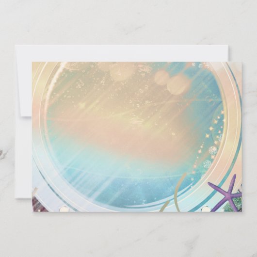 Invitation Mermaid Queue Magique Sous Mer Douce 16 Poeach Glo (Dos)