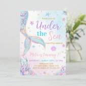 Invitation Mermaid Queue sous la mer Girl Anniversaire (Debout devant)