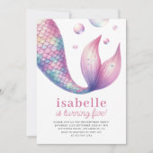 Invitation Mermaid Queue sous la mer Girl Anniversaire (Devant)